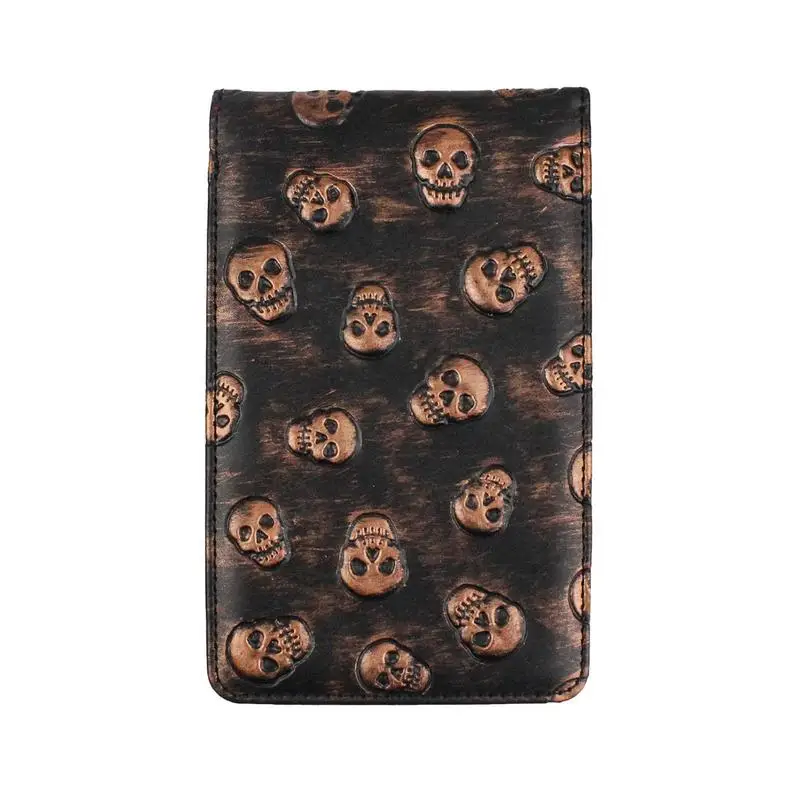 Golf Scorecard Waterproof Golf Yardage Book Portable Scorecard Holder Notebook With Skull Pattern For Friends Family Colleagues