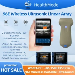 Wifi Wireless Color Doppler Ultrasound Probe With Without Wire Android IOS Apple Convex or Linear Transducer