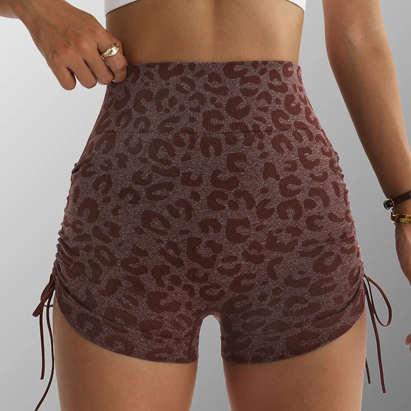2026 Spring and Summer New Casual Women's Clothing Leopard Print Yoga Shorts Sports Fitness Quick Drying