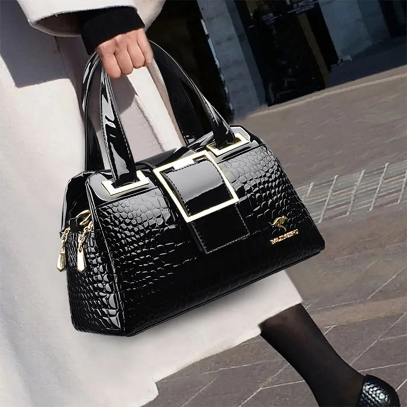 Luxury Genuine Leather Women\'s bag 2022 trend Female Handbags Mother Bag Shoulder Messenger Bag Fashion Portable Boston Bags