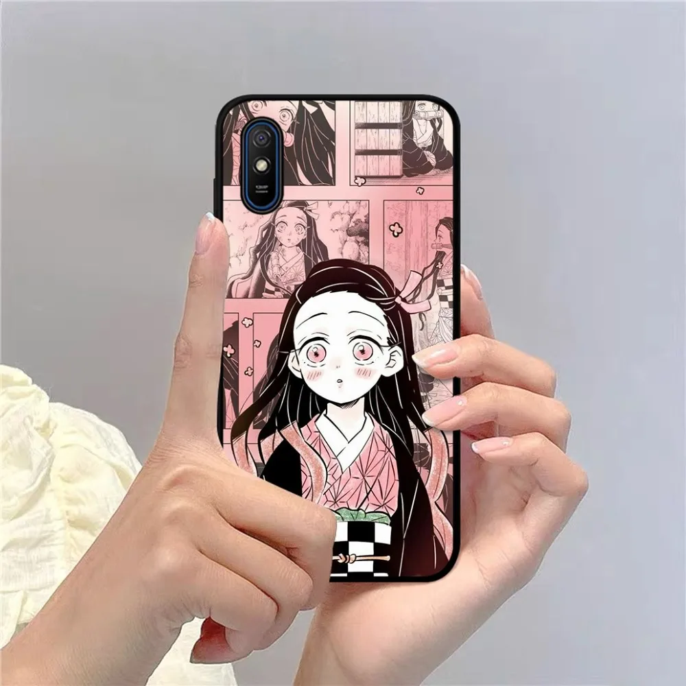 Cute N-Nezuko K-Kamado Phone Case For Redmi 5 6 7 8 9 10 Plus Pro 6 7 8 9 A GO K20 K30 K40 Pro Plus F3 Fundas