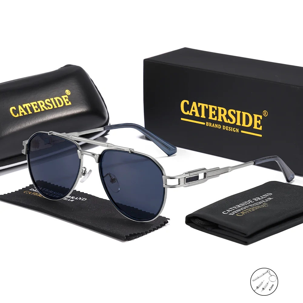 CATERSIDE Damen Optische Sonnenbrille Polarisierte Brillen Herren Private Anpassung Quadratische Linse Retro Suneyeglass UV400 – Detail 13