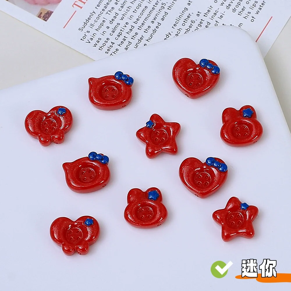 

10 шт./лот, миниатюрные подвески-шармы из смолы в форме банта, сердца, кошки, кролика для изготовления ювелирных изделий, DIY, ручной работы, для серег, ожерелий, брелоков, аксессуаров