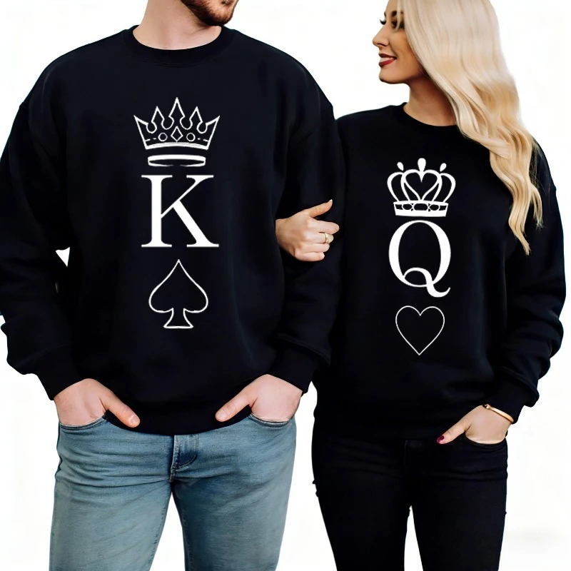 King and Queen Sweater King and Queen Hoodie Couples Sweater Couple Hoodie Couple Jumper Kersttrui Lovers'clothes Couples Dress