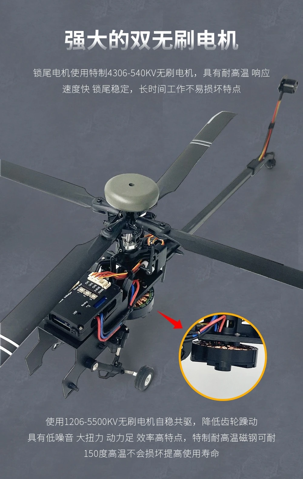 Armed Combat Portrait Helicopter 6-Channel 3D Stunt Remote Control Simulation Model Aircraft