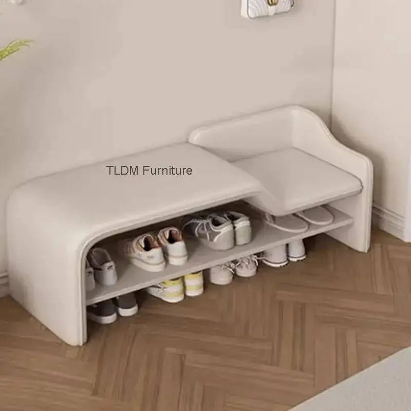 Storage Ergonomic Entryway Stool Minimalist Seat Foot Hallway Foot Stool Relaxing Nordic Bench Tabouret Lounge Suite Furniture
