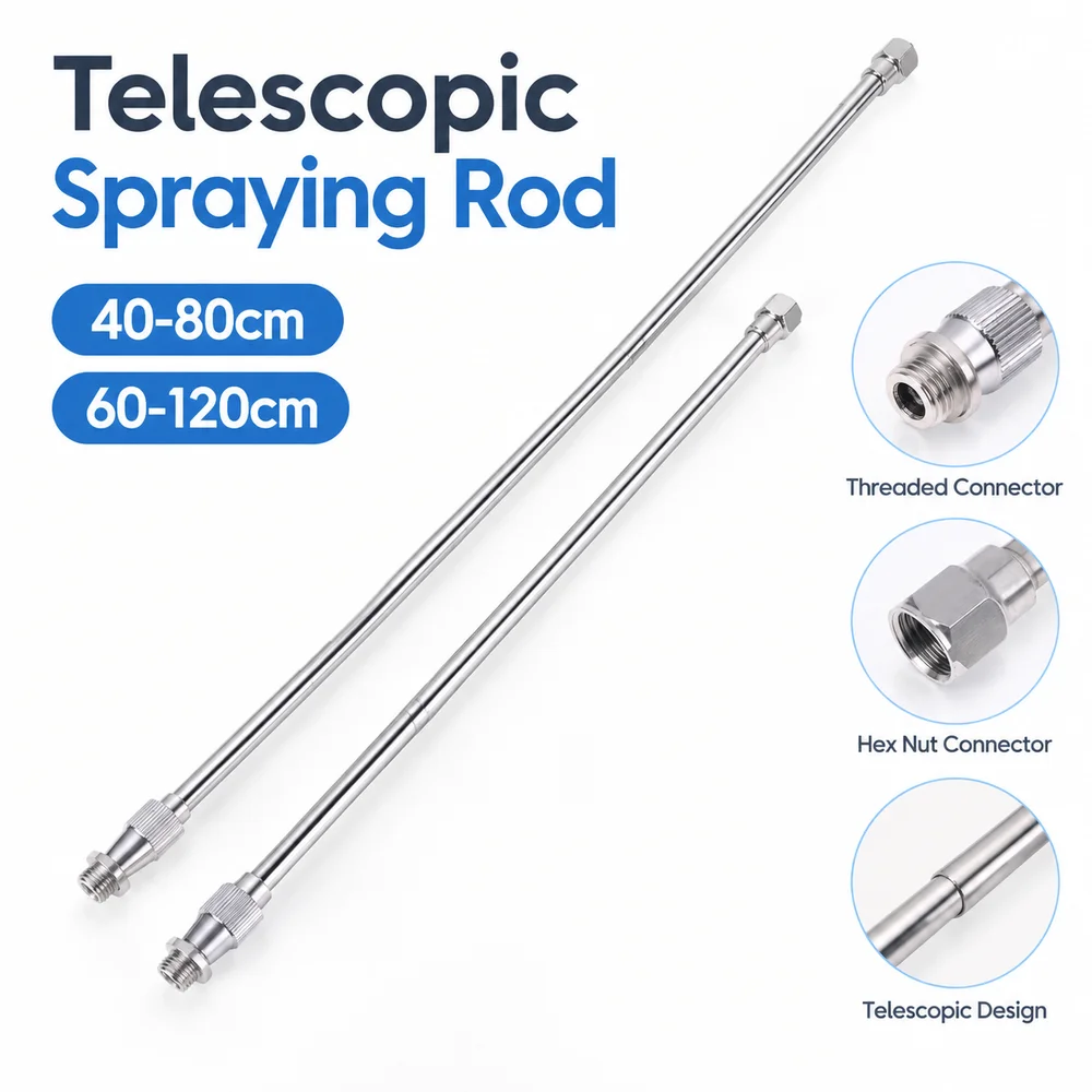1Pcs 10mm Diameter Telescopic Spraying Rod Stainless Steel 40-80cm 60-120cm Garden Sprayer Accessories Laser Welding