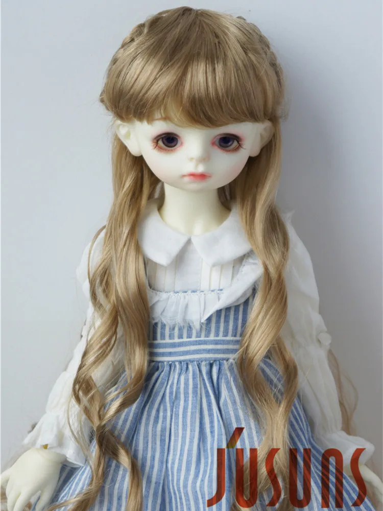 1/6 1/4 1/3 YOSD MSD SD DOD ตุ๊กตา JD125 6-7 "7-8" 8-9 "Long Wave Twins Bows Ballerina สังเคราะห์ Mohair BJD วิกผม