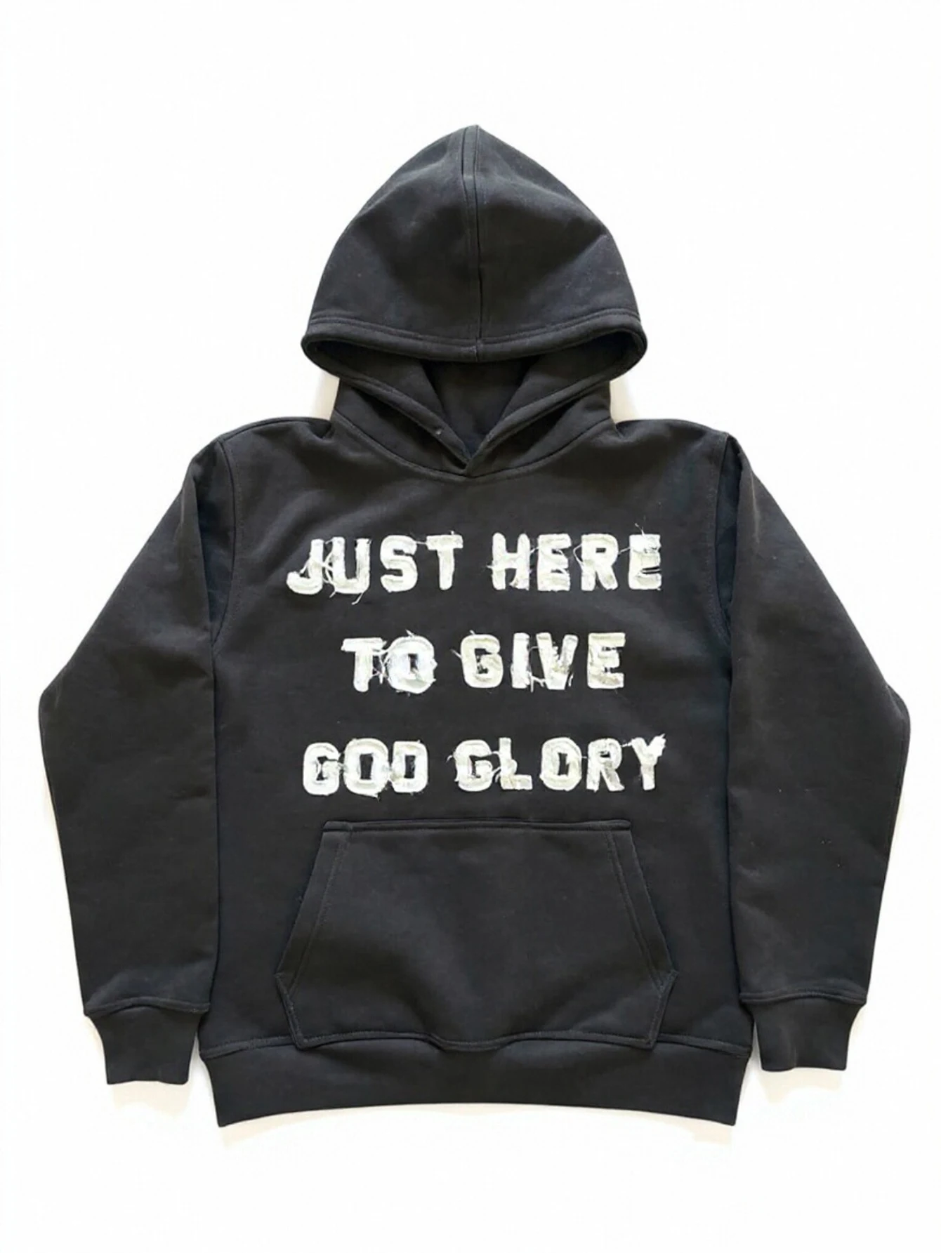 

Mens Letter Hoodie - Fashion Embroidered Graphic Sweatshirts, Streetwear Style Loose Fit Pullover