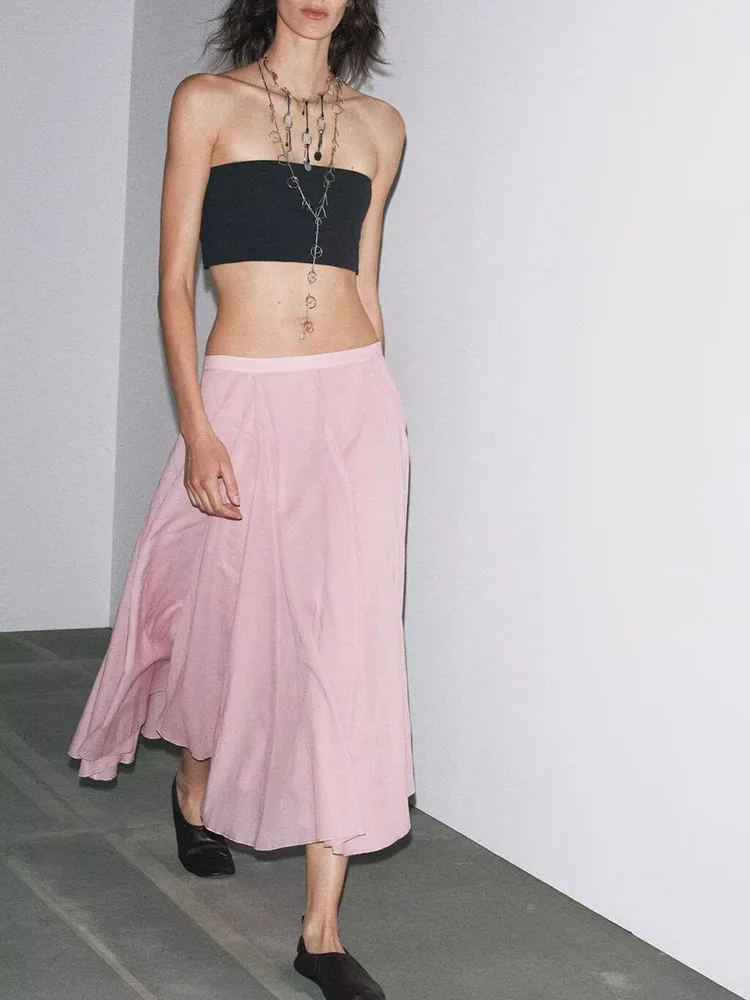 

Comfortable Wide Hem Design f Skirt New Summer Collection Women's Faion Versatile Sli mid Waist Skirt