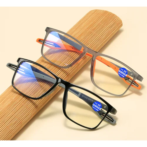 Imagen 2 del producto Gafas ultraligeras antiluz azul para presbicia TR90, gafas de lectura deportivas para hombres y mujeres, gafas ópticas de visión de lejos, dioptrías de 0 a + 4,0