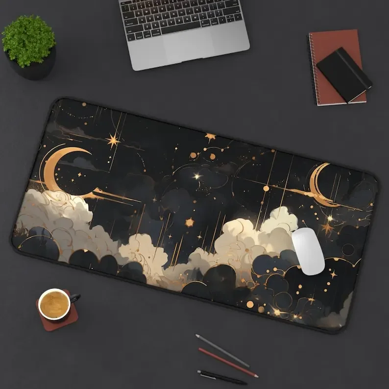 Cloud moon night xxs mouse pad 900x400 lock edge waterproof anti-fouling table mat game players PC desktop accessories in stock