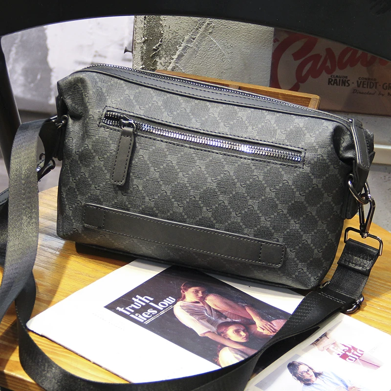 2024 New Men\'s Single-shoulder Casual Business Crossbody Bag Men Clutch Plaid Small Grab Bag
