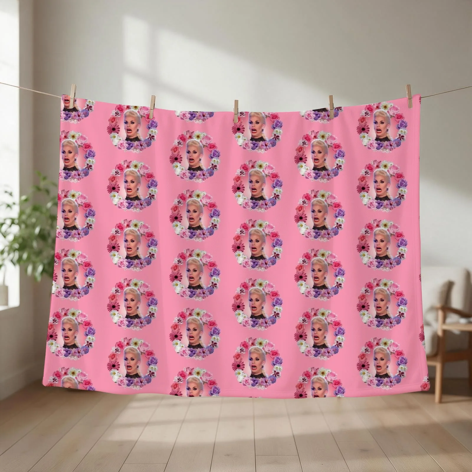 Shocked Katya Zamolodchikova - Rupaul's Drag Race Throw Blanket couch cozy soft plush fuzzy picnic outdoor blanket