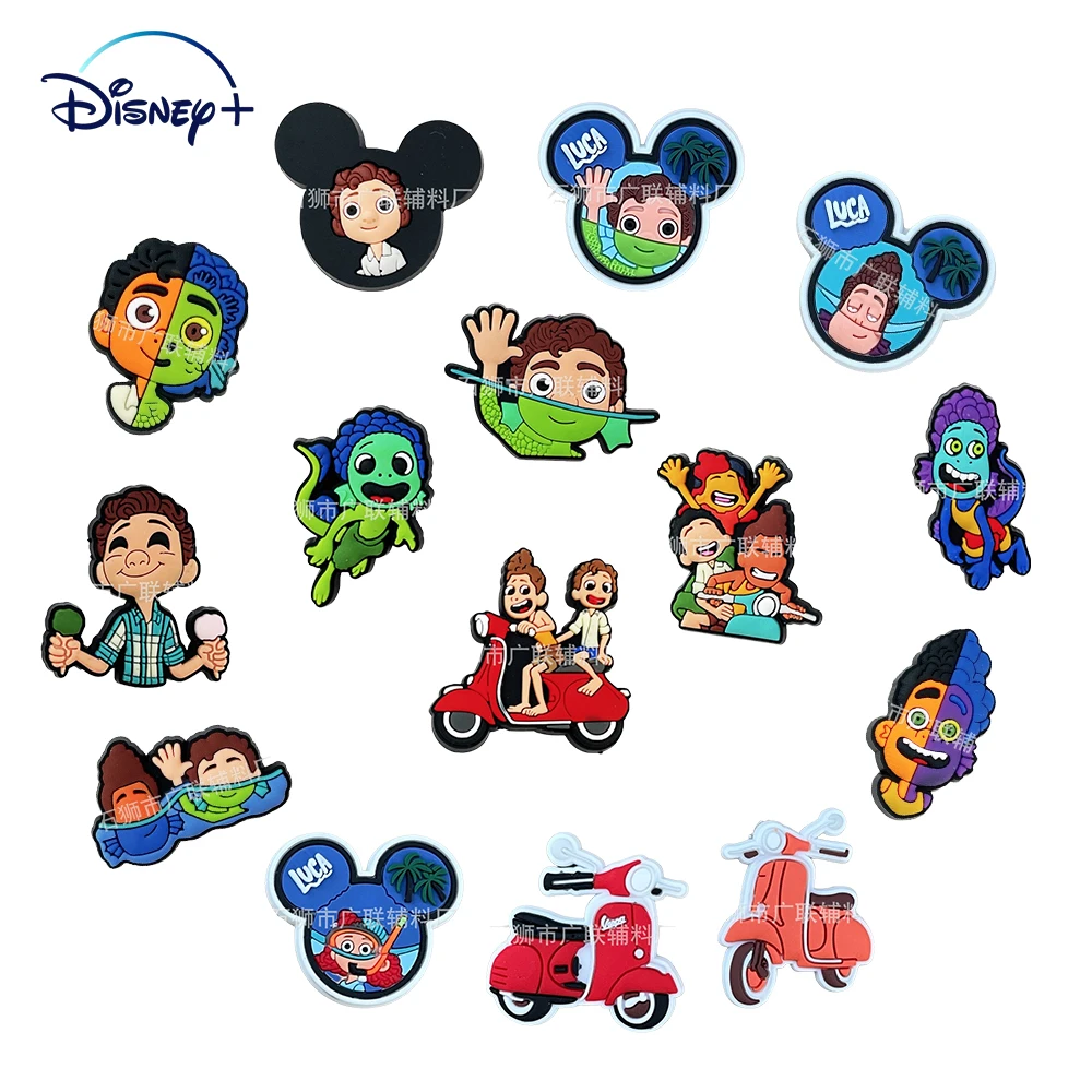 

15pcs Ocean Boy Disney Princess Charm Clog Decorations PVC Shoe Accessories Buckle Garden Sandals Shoe Charms for Wristband gift