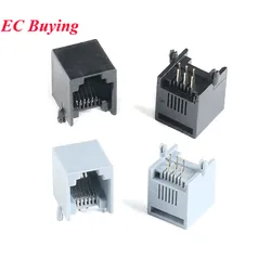 10Pcs/5pcs RJ11 6P6C RJ12 PCB Mount Telephone Modular Network Connector Socket Interface Crystal Female Socket For Plug Jack