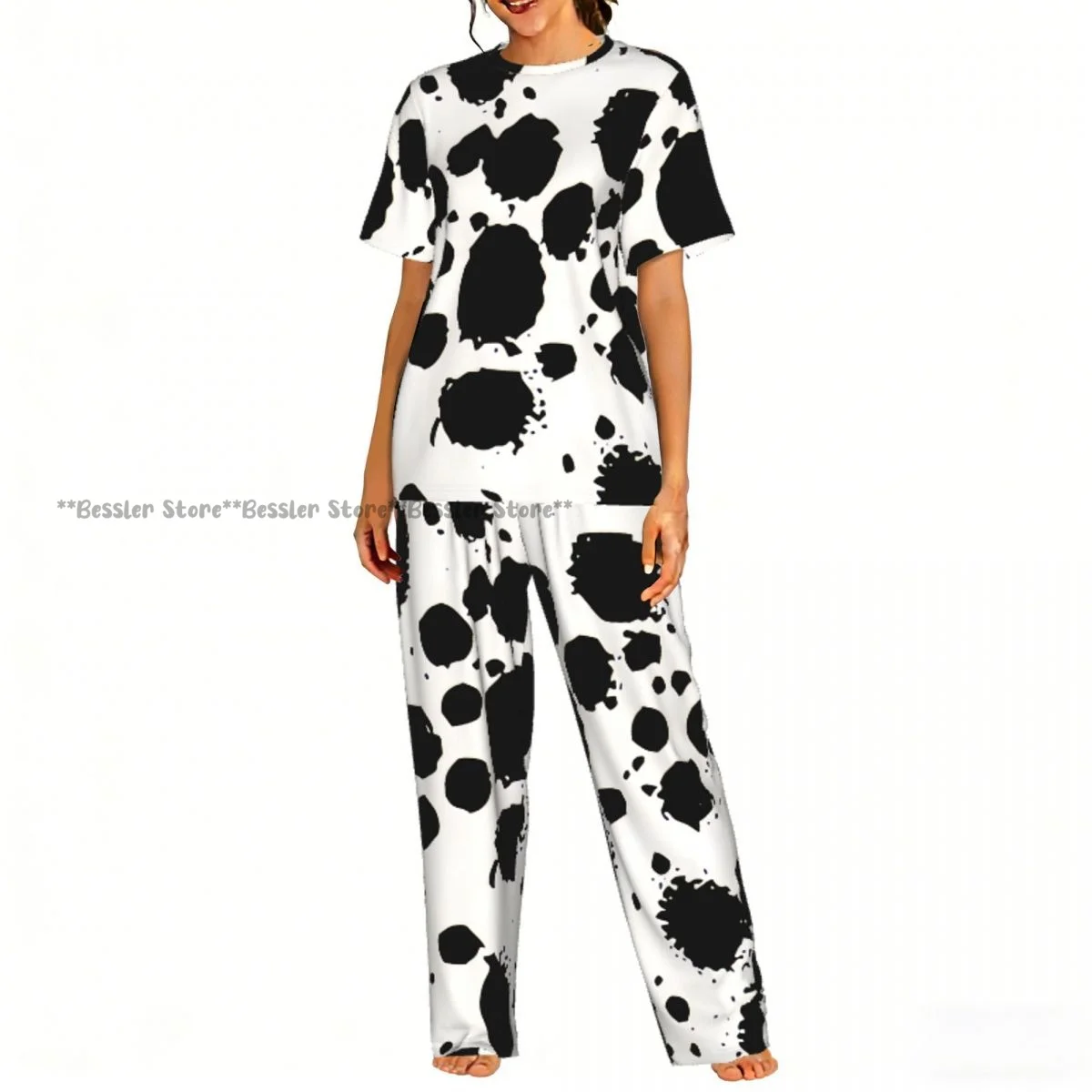 

Dalmatian Print Pajamas Set Short-sleeved Women Home Clothing