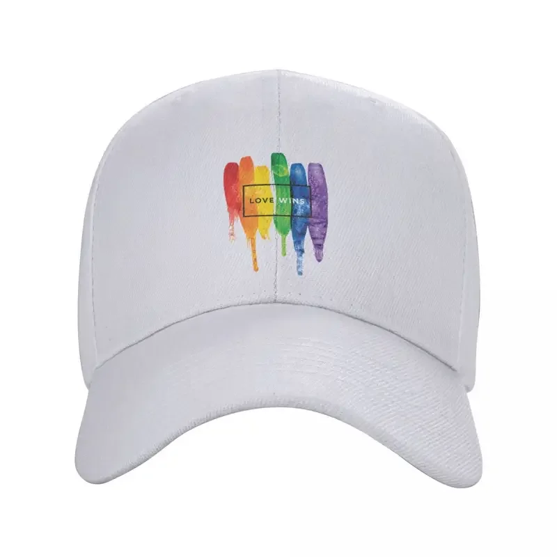 

Y2K Custom Love Wins Rainbow LGBT Baseball Cap Outdoor Women Men'S Adjustable Gay Pride Lesbian Dad Hat Summer Snapback Hats