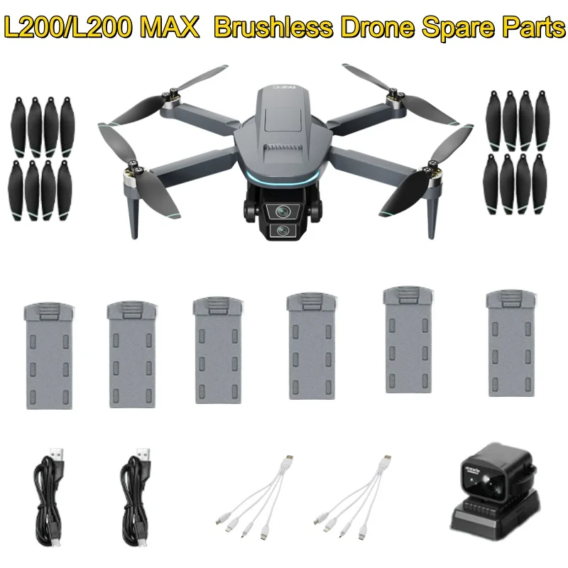 L200 MAX Dron Battery Propeller USB Obstacle Avoidance L200 MAX Drone 3.7V 2500mAh Battery For Accessories L200MAX Spare Parts