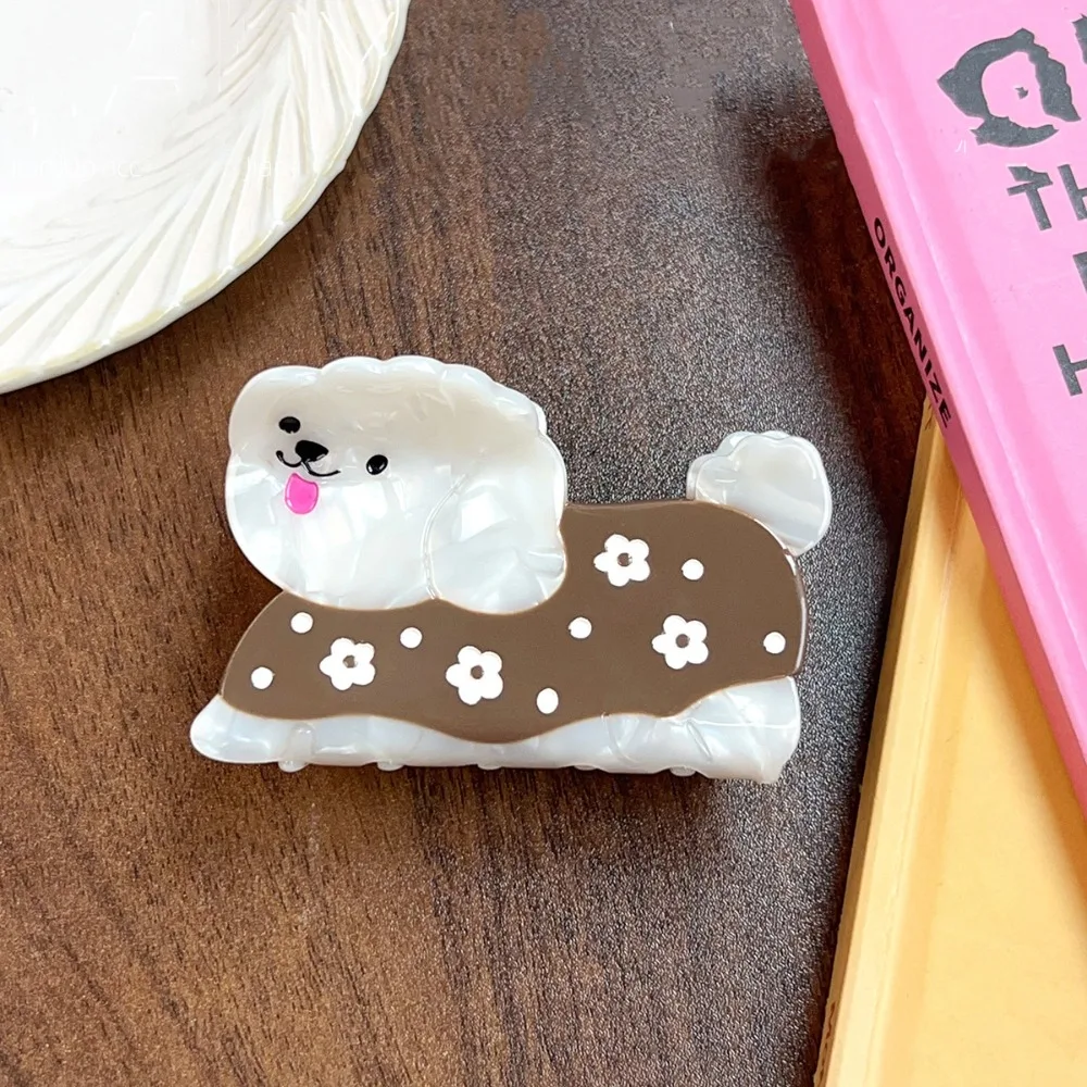 

Korean Style Cute Puppy Acetic AcidHair Claw Flower Acetic Acid Animal Shark Clip Hair Accessories Barrettes Cartoon Hair Clip