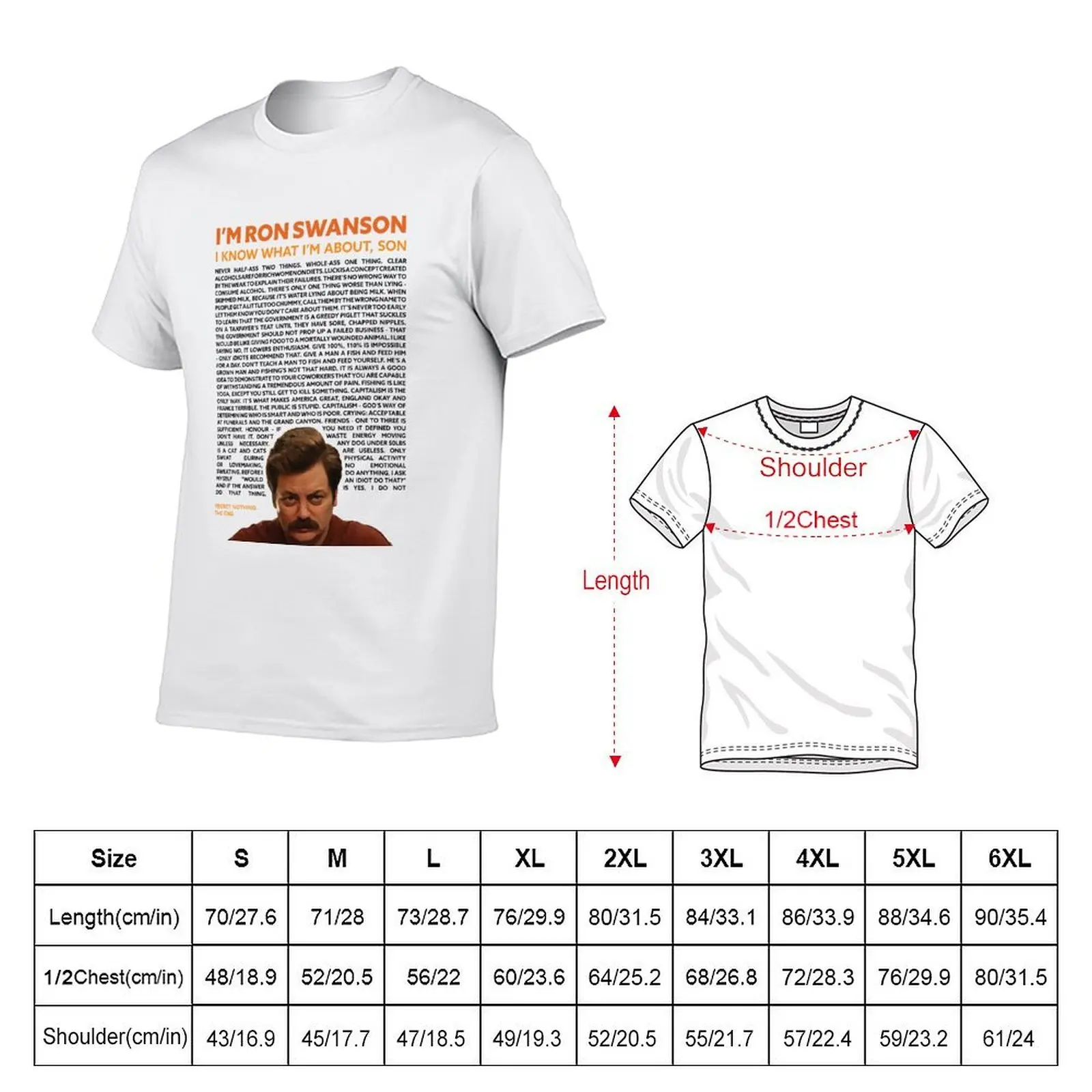 Ron Swanson Quotes Design T-Shirt customizeds designer shirts Men's t shirts