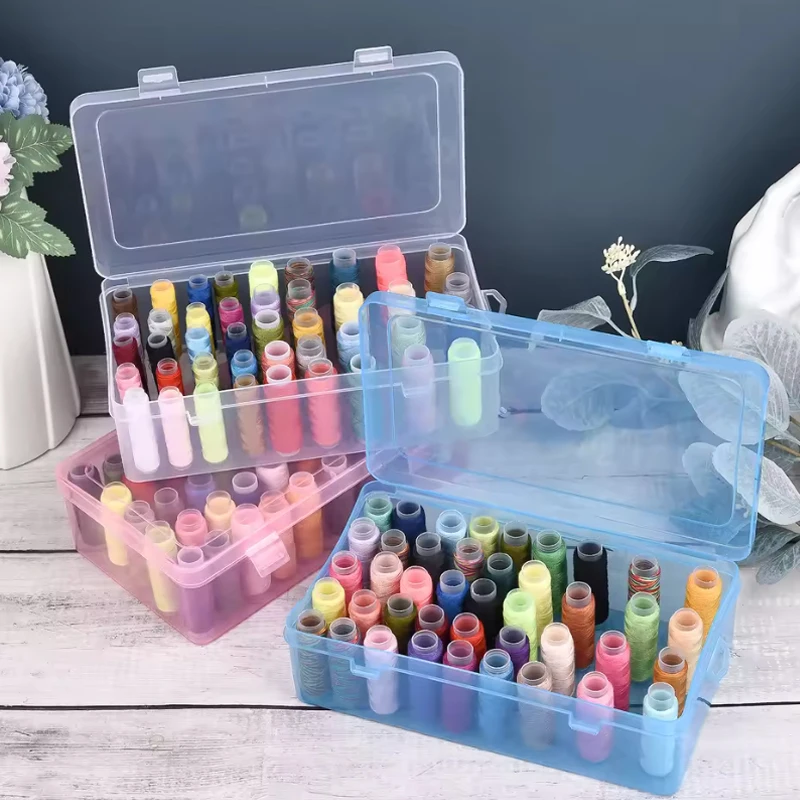 

42 Axis Sewing Threads Box Bobbins Storage Case Transparent Needle Spool Organizer Household DIY Sewing Accessories