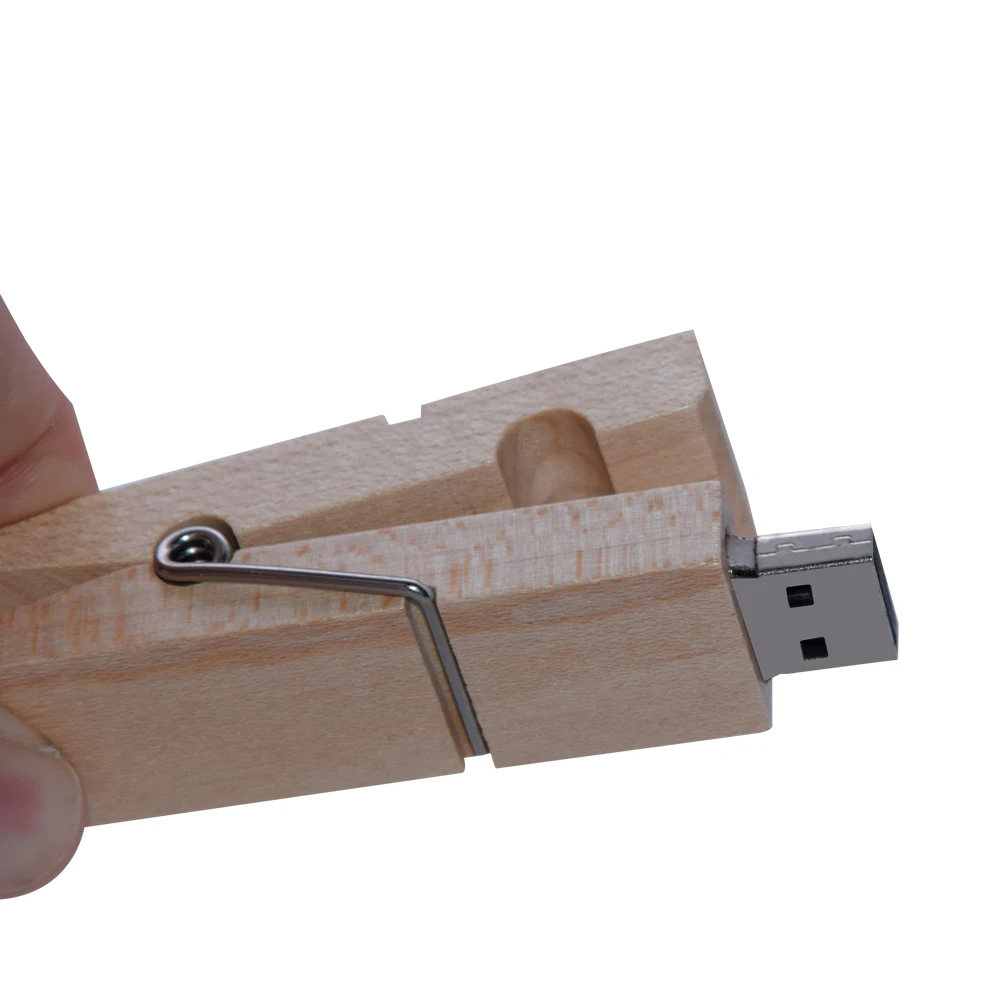 Wooden clip USB 2.0 flash drive pendrive 4GB 8GB 16GB 32GB 64GB 128GB pen drive Memory stick pensenality gift