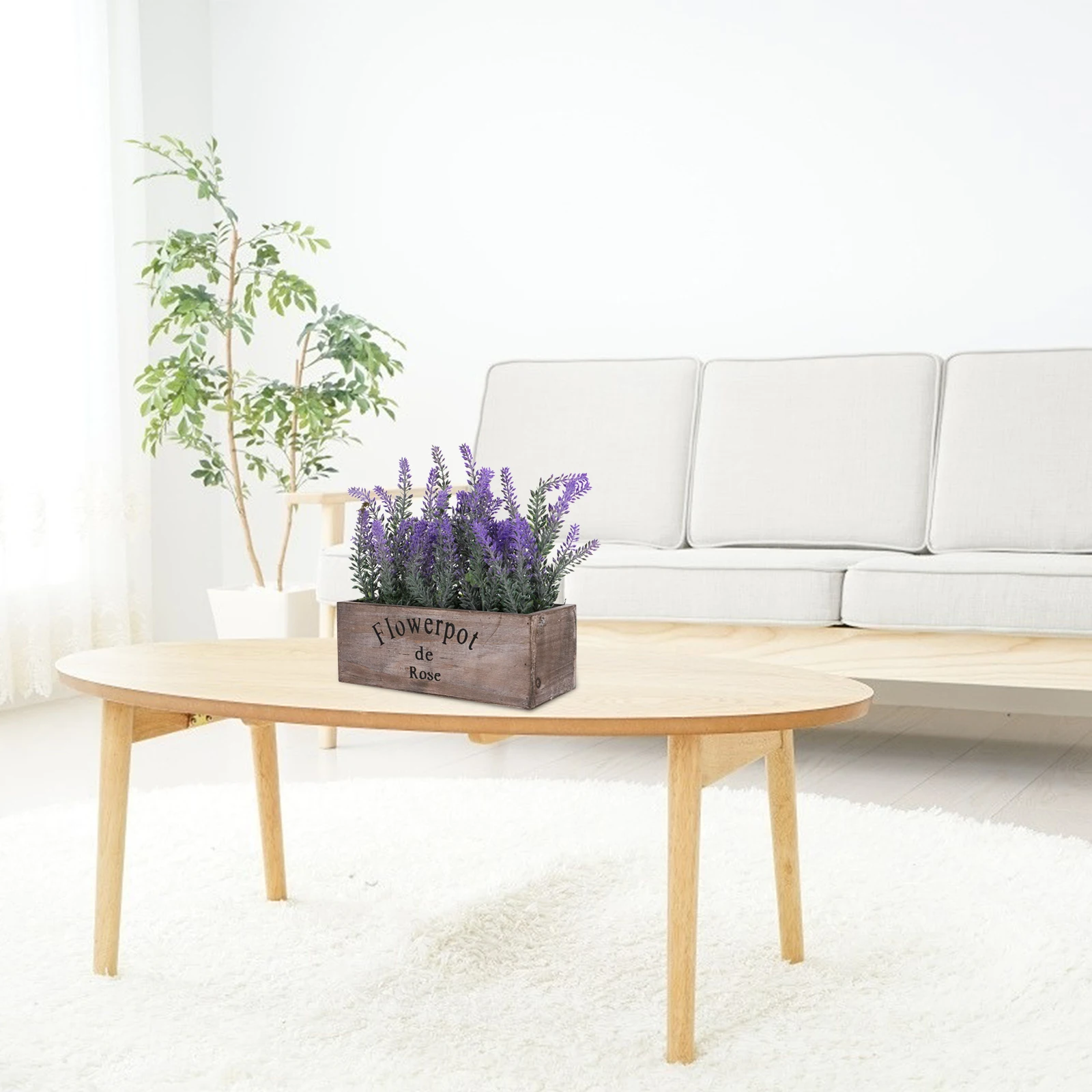 

1Pcs Simulated Lavender Bonsai Artificial Potted Plant Desktop Decoration Indoor Home Office Artificial Lavender Bonsai