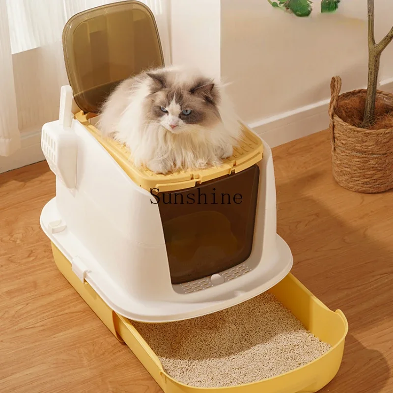 

Cat litter box Fully enclosed top-in shit basin Anti-splash and deodorant