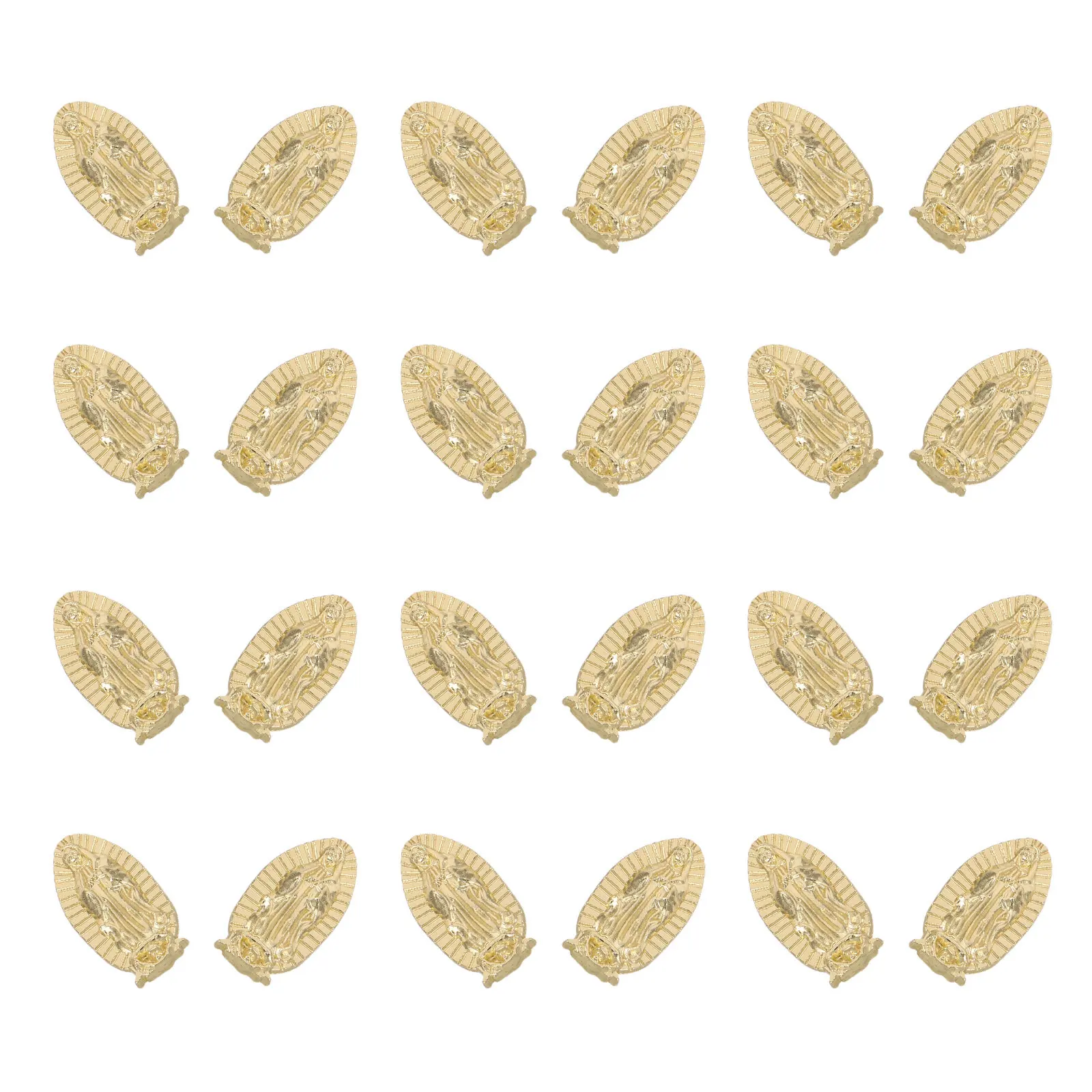 100Pcs Buddha Statue Nail Charms Metal Alloy 3D Embossed Gold Decorative Nail Art Decorations Supplies for Manicure DIY Nails