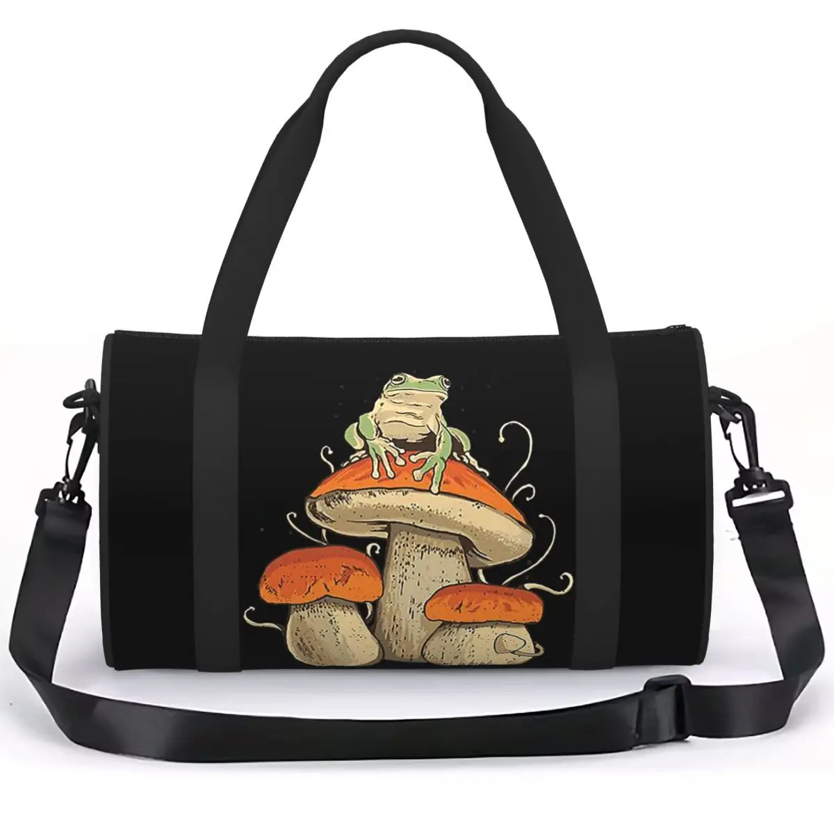 Boho Mushroom Frog Luggage Bag Multi-Functional Duffle Tote Bag Handbags Gym Bags Fitness Bag for Boys Girls