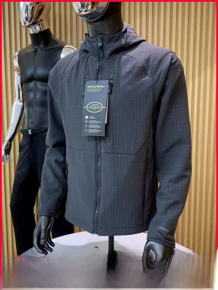 

Thiened High Efficiency Fce Jaet Hooded Couple Sle Warm Outerwear Casual Faion Autumn Winter Men's Coat