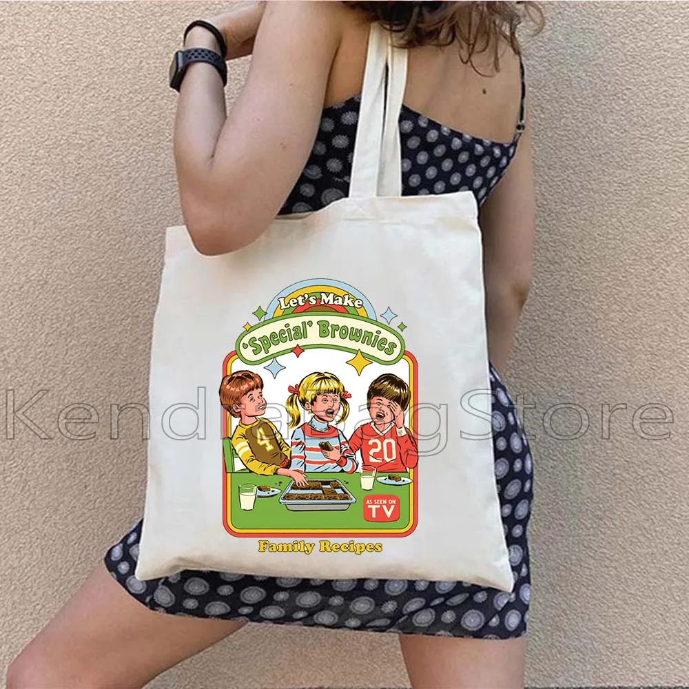 American Picture Books Jenny's New Friends Hobbies Games Kids Ghosts Halloween Gifts Canvas Tote Bag Harajuku Shopper Handbag