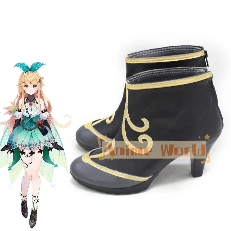 Virtual youtuber nijisanjiazulight pomu rainpuff preto cosplay sapatos botas de carnaval de halloween feito sob encomenda