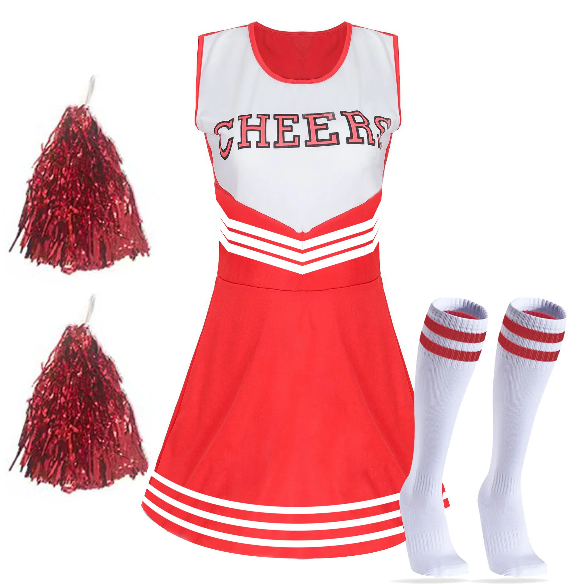 Cheer Team Costume for Football Cheerleading Dress Sports Performance Wear Adults Students
