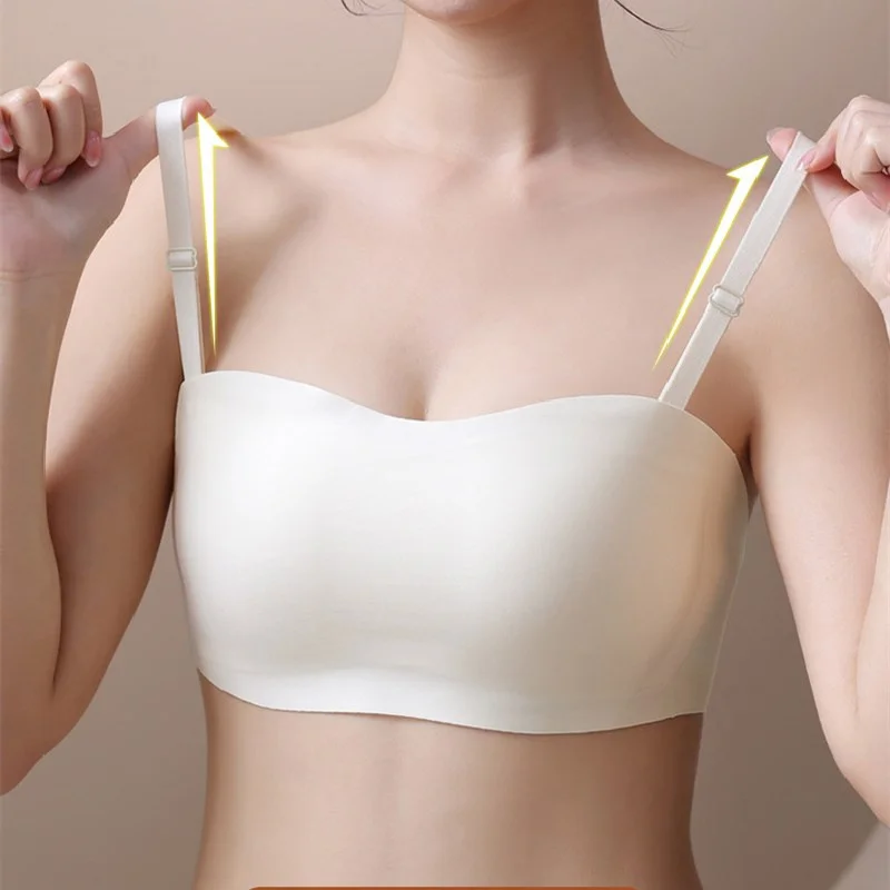 Sexy Seamless Tube Top Bra Chest Wrap Summer Underwear Push Up Brassiere Women Wireless Lingerie Thin Non Slip Bralette