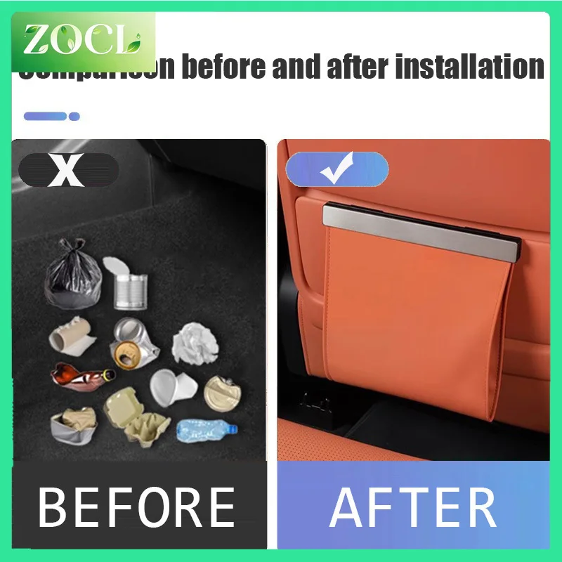 For Lynk&Co 900 2025 2026 Car Magnetic Hidden Trash Bin Leak-Proof Foldable Design with Strong Magnet Mount Organizer