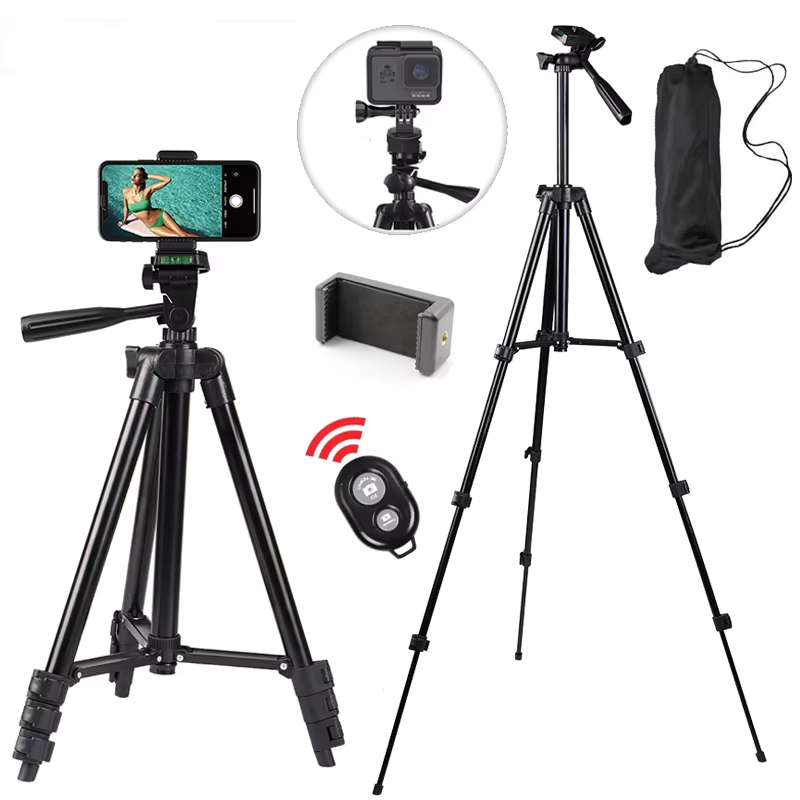  3120 Tripod For Phone 102cm Universal Phone Video Tripod Stand With Bluetooth Selfie Remote Video Recording Photography Stand 