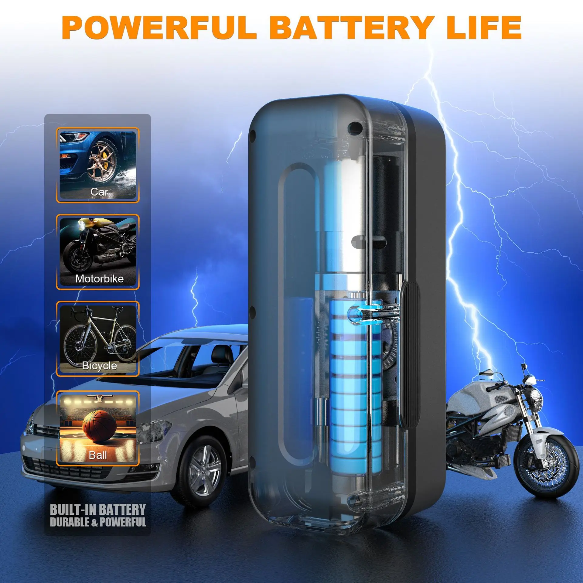Mini Cordless Smart Air Pump, Intelligent Pressure Preset Tire Inflator, Multifunctional Universal For Vehicle E-Bike Road Bike