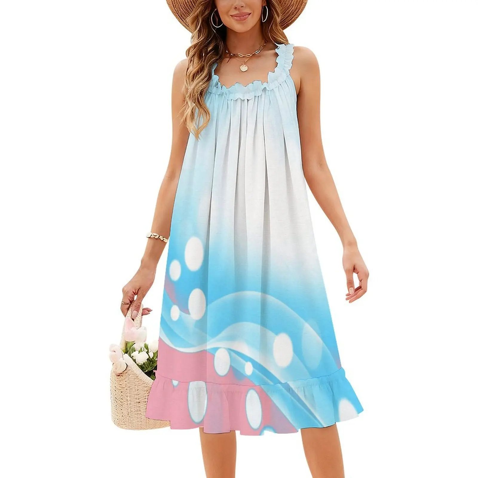 Trans Pride Semplice astratto che cade luminosità Abito da festa streetwear da donna Stampa alla moda Abbigliamento da club per l'orgoglio trans femminile