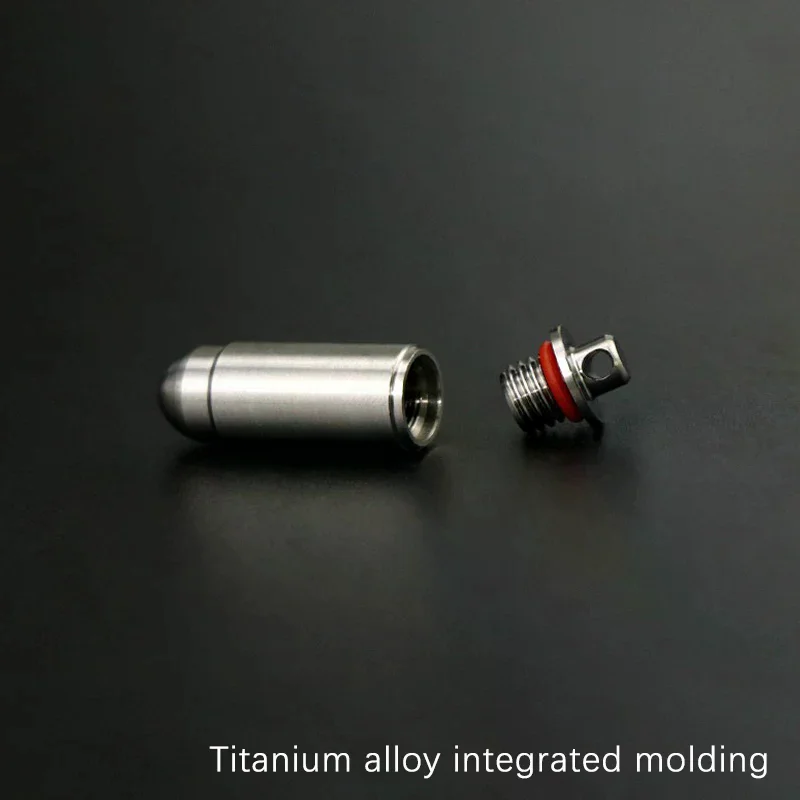 Titanium Alloy Waterproof Pill Box Portable Pill Bottle Pend