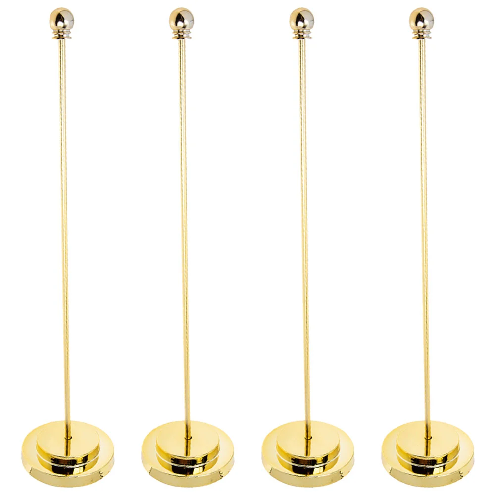 

4 Pcs Table Flag Pole Office Holder Desk Support Banner for Pedestal Tabletop Flagpoles Metal Plastic Desktop Stand Convenient