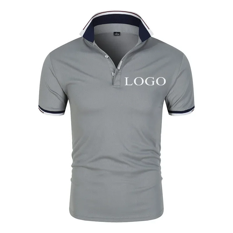 Your Own Design Brand Logo/Picture Personalized Custom Anywhere Men Women DIY  Polo collar solid color shirt EU size