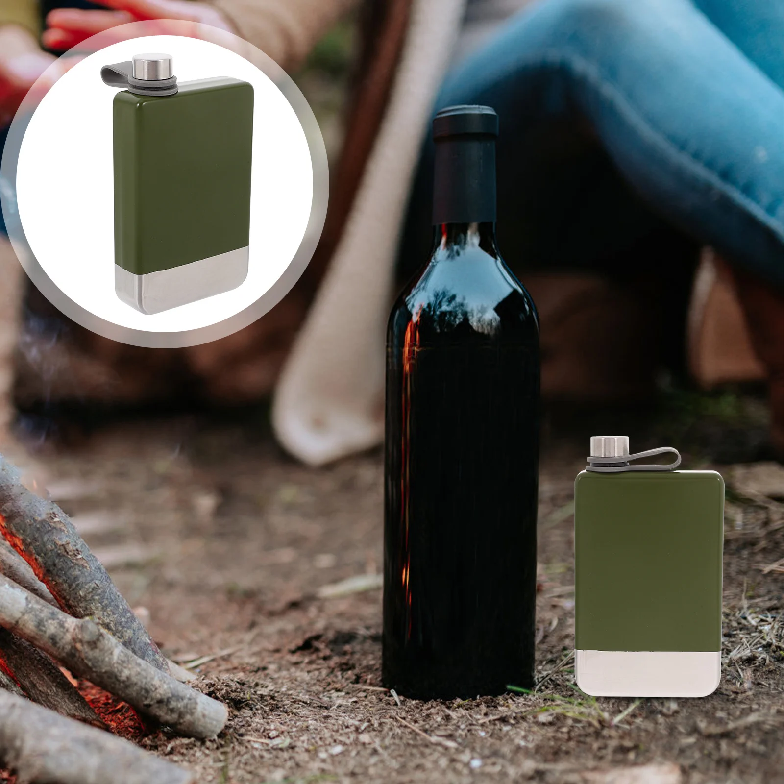 

Leak Proof Stainless Steel Flask Compact Metal Drinking Bottle for Whiskey Wine Outdoor Camping Hiking Portable Use