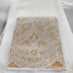 Scalloop Eyelash French Lace Tissue Thin Flowing Subtle Good Quality Chantilly Lace Off white, Black in Stock 3 Meters