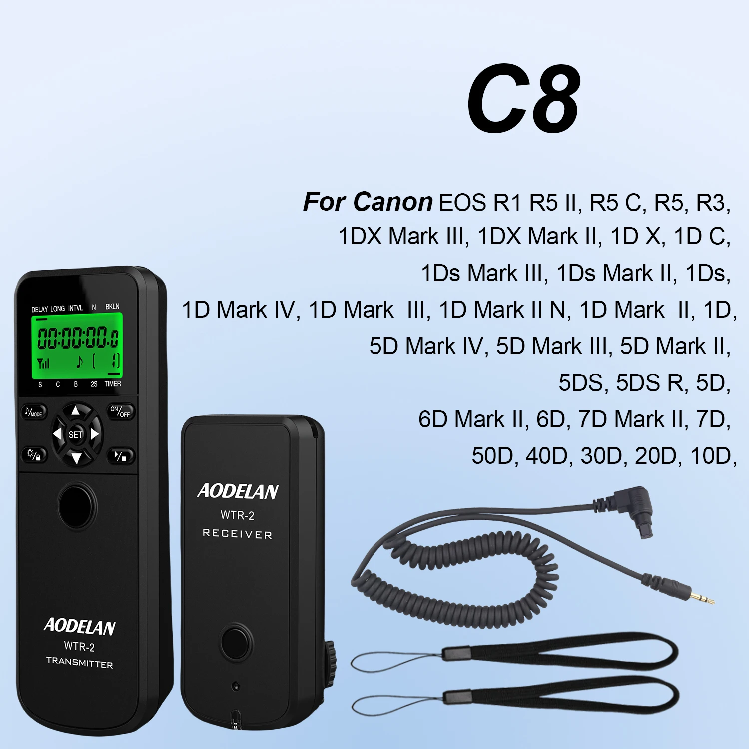 

WTR-2 Camera Timer Remote Timelapse Intervalometer Shutter Release For Canon R3 R5C R5 1D 5D 6D 6DII 7D 7DII 50D 40D 30D 20D 10D