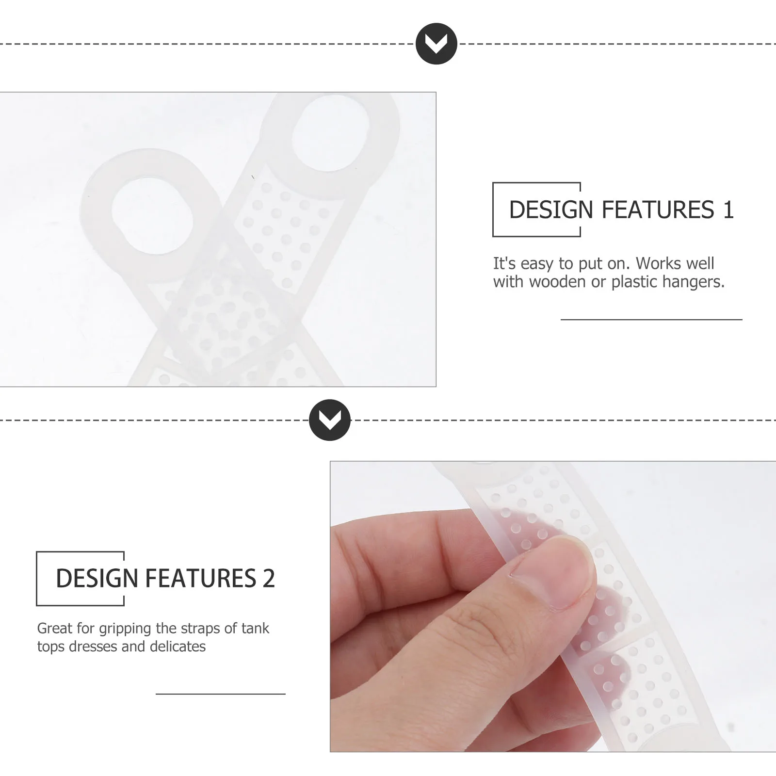 

50 Pcs Non Slip Hanger Strips Silicone Grip Prevent Clothes Slipping Wooden Plastic Hangers Closet Storage Accessories