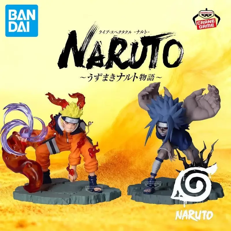 Bandai Original Naruto Uchiha Sasuke Figure Brand New Anime Action Models Cartoon Doll Ornamenti per il desktop Giocattoli Regali del festival