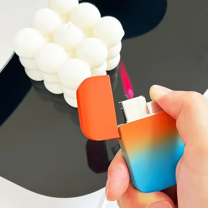 Innovative Candy Multi-color Gas Lighter Personality Creative Red Flame Windproof Straight Rush Lighter Gift