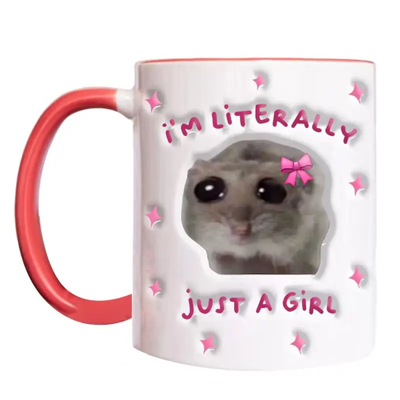 

Cute Animal Coffee Mugs 350ml Funny Teacup Ceramic Animal Mug Literally Just A Girl Beverage Mug Water Drinking Cup For Hot